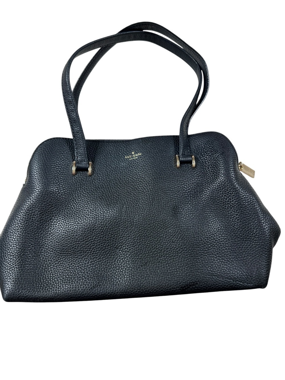 kate spade Black Pebbled Leather Shoulder Bag with Gold Hardware